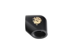 Bitspower Carbon Black 90-Degree With Dual Inner G1/4" Extender