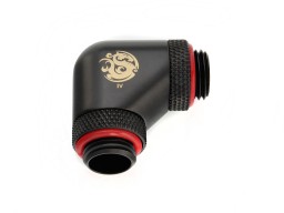 Bitspower Carbon Black 90-Degree With Dual Rotary G1/4" Extender