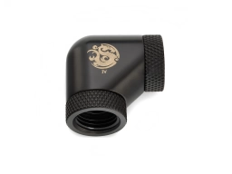 Bitspower Carbon Black 90-Degree With Dual Rotary Inner G1/4" Extender