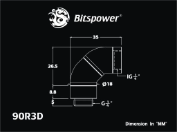 G1/4" Carbon Black Triple Rotary 90-Degree IG1/4" Extender