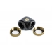 Bitspower Carbon Black/True Brass Enhance 90-Degree Dual Multi-Link Adapter For OD 12MM