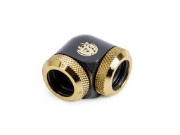Bitspower Carbon Black/True Brass Enhance 90-Degree Dual Multi-Link Adapter For OD 12MM