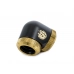 Bitspower Carbon Black/True Brass Enhance 90-Degree Dual Multi-Link Adapter For OD 14MM