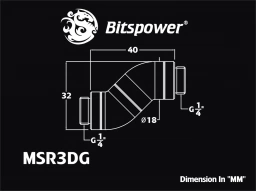 Carbon Black Triple Rotary Mini Snake-Style Dual G1/4" Adapter