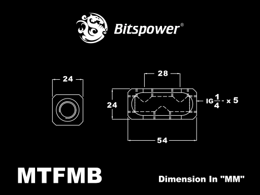 Carbon Black Multi-F Block (Inner G1/4