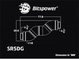 Carbon Black Five Rotary Snake-Style Dual G1/4" Adapter