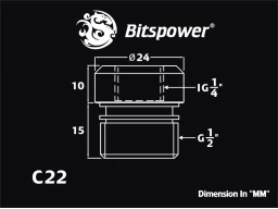 Carbon Black E-Adapter G1/2" to IG1/4"
