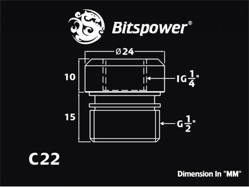 Carbon Black E-Adapter G1/2