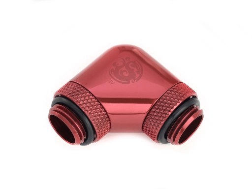 Bitspower Deep Blood Red 90-Degree With Dual Rotary G1/4