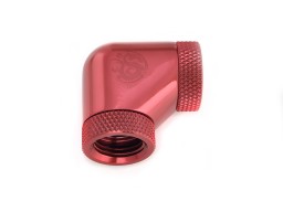 Bitspower Deep Blood Red 90-Degree With Dual Rotary Inner G1/4" Extender