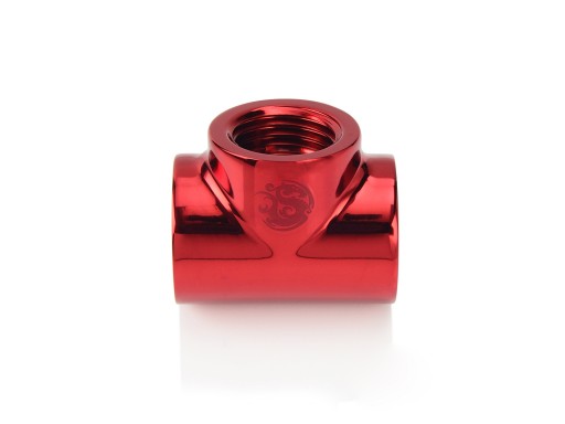 Bitspower Deep Blood Red T-Block With Triple IG1/4