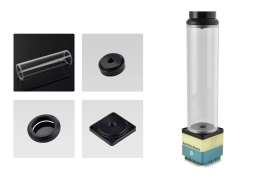 Bitspower DDC Top Upgrade Kit- Cascade Tube Effect 200 (Black Acrylic Cap/POM Version)