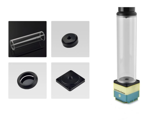Bitspower DDC Top Upgrade Kit- Cascade Tube Effect 200 (Black Acrylic Cap/POM Version)