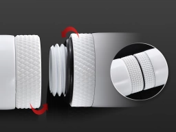 Bitspower Deluxe White 90-Degree With Dual Rotary G1/4