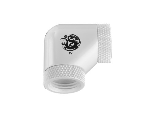 Bitspower Deluxe White 90-Degree With Dual Rotary Inner G1/4