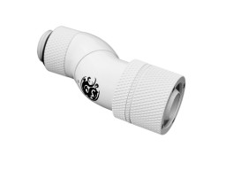 Bitspower G1/4" Deluxe White Triple Rotary 90-Degree Compression Fitting CC3 Ultimate For ID 3/8" OD 5/8" Tube