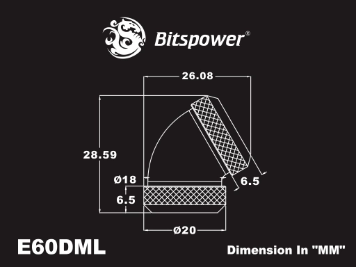 Bitspower Deluxe White Enhance 60-Degree Dual Multi-Link Adapter For OD 12MM
