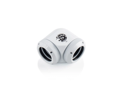 Bitspower Deluxe White Enhance 90-Degree Dual Multi-Link Adapter For OD 14MM