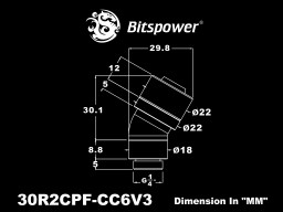G1/4" Matt Black Dual Rotary 30-Degree Compression Fitting CC6 V3 For ID 7/16" OD 5/8" Tube (30X1)