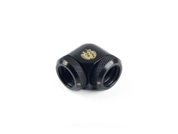 Bitspower Matt Black Enhance 90-Degree Dual Multi-Link Adapter For OD 14MM