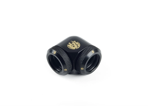 Bitspower Matt Black Enhance 90-Degree Dual Multi-Link Adapter For OD 14MM