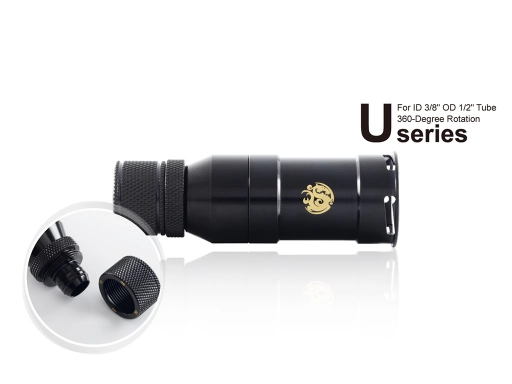Bitspower Matt Black Quick-Disconnected Female With Rotary Compression Fitting CC2 Ultimate For ID 3/8