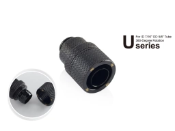 G1/4" Matt Black Rotary Compression Fitting CC6 Ultimate For ID 7/16" OD 5/8" Tube