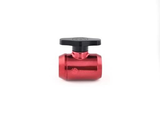 Bitspower Deep Blood Red Mini Valve With Black Handle