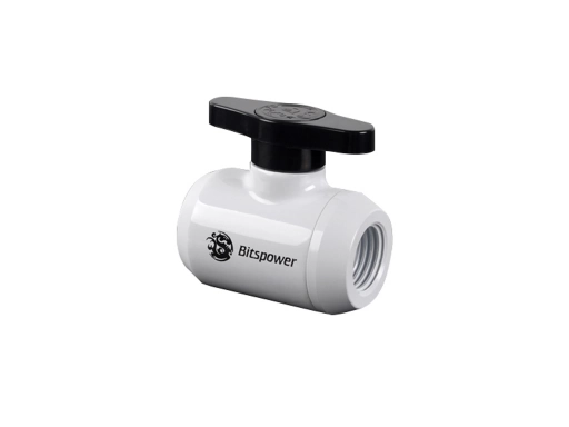 Bitspower Deluxe White Mini Valve With Black Handle
