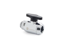Bitspower Silver Shining Mini Valve Rotary G1/4"& Inner G14"With Black Handle