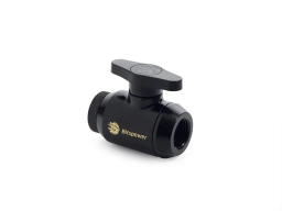 Bitspower Matt Black Mini Valve Rotary Inner G1/4" & Inner G14" With Black Handle