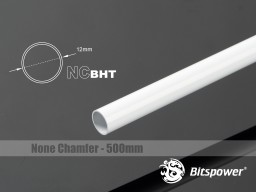 Bitspower None Chamfer Brass Hard Tubing OD12MM Deluxe White - Length 500 MM