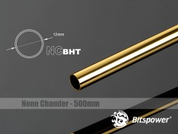 Bitspower None Chamfer Brass Hard Tubing OD12MM Golden - Length 500 MM
