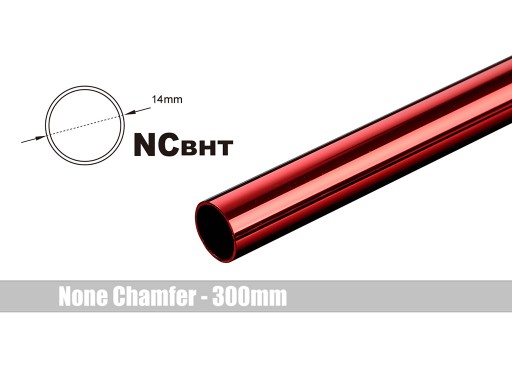 Bitspower None Chamfer Brass Hard Tubing OD14MM Deep Red - Length 300 MM