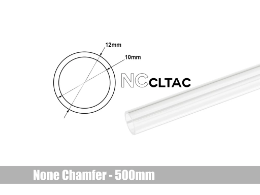 Bitspower None Chamfer Crystal Link Tube OD 12MM - Length 500MM