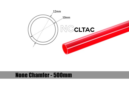 Bitspower None Chamfer Crystal Link Tube OD 12MM – Length 500MM (Deep Red)
