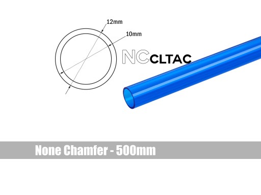Bitspower None Chamfer Crystal Link Tube OD 12MM - Length 500mm (ICE Blue)