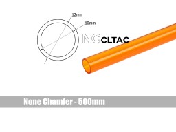 Bitspower None Chamfer Crystal Link Tube OD 12MM - Length 500mm (ICE Orange)