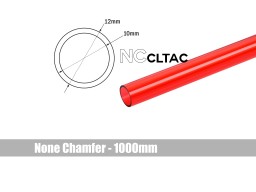 Bitspower None Chamfer Crystal Link Tube OD 12MM - Length 1000mm (ICE Red)
