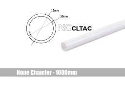 Bitspower None Chamfer Crystal Link Tube OD 12MM - Length 1000mm (White)