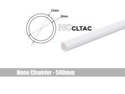 Bitspower None Chamfer Crystal Link Tube OD 12MM - Length 500mm (White)