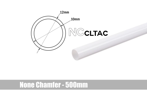 Bitspower None Chamfer Crystal Link Tube OD 12MM - Length 500mm (White)