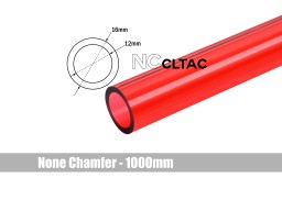 Bitspower None Chamfer Crystal Link Tube OD 16MM - Length 1000MM (ICE Red)