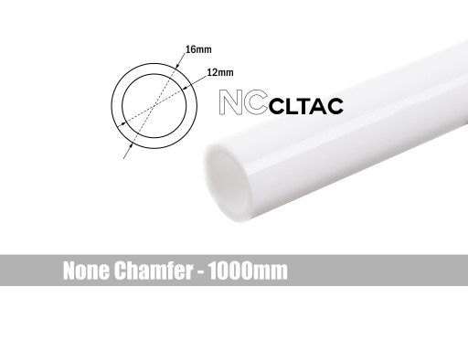 Bitspower None Chamfer Crystal Link Tube OD 16MM - Length 1000MM (White)