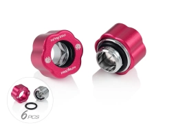 Bitspower Premium Master Hard Tube Fitting MHT12 6 Pack - Abrasive Red