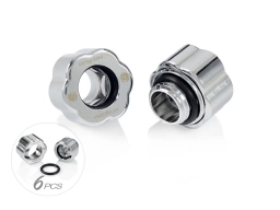 Bitspower Premium Master Hard Tube Fitting MHT12 6 Pack - Silver