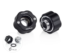 Bitspower Premium Master Hard Tube Fitting MHT12IND 6 Pack - Abrasive Black