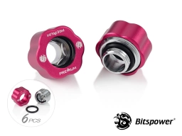 Bitspower Premium Master Hard Tube Fitting MHT14 6 Pack - Abrasive Red