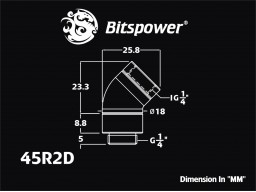 Bitspower G1/4" True Brass Dual Rotary 45-Degree IG1/4" Extender