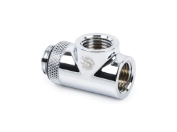 Bitspower Silver Shining  T-Block Rotary G1/4"& Inner G1/4"x2